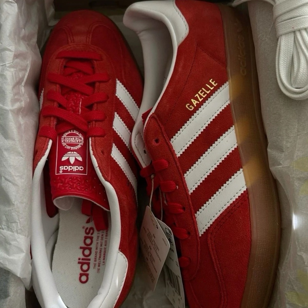 adidas Gazelle Red and White Women's Shoes